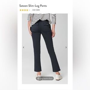 JJill Sateen Slim Leg Pants, side stripe, misses 6 NWOT